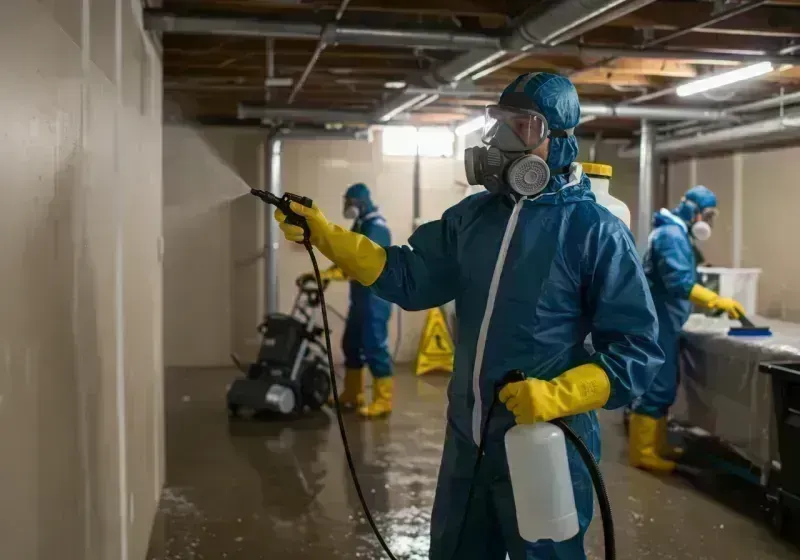 Basement Sanitization and Antimicrobial Treatment process in Hockinson, WA